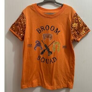 Girl's Disney Hocus Pocus Broom Squad Sequenced Halloween Top Size Small/6